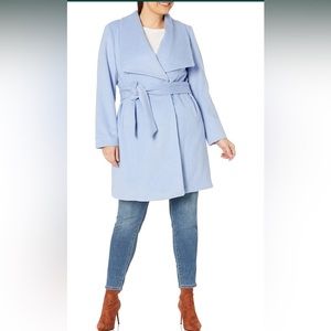 Cole Haan Women's Belted Light Blue Wool Coat. 🧥